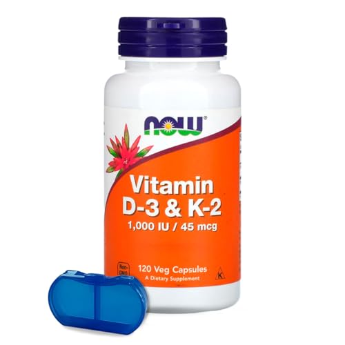 Vitamina D.3 com K.2 Now Foods 120 Cap + Porta Cápsulas