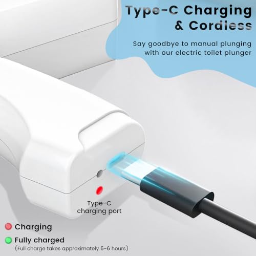 Émbolo eléctrico para inodoro, removedor de obstrucciones de alta presión tipo C 8