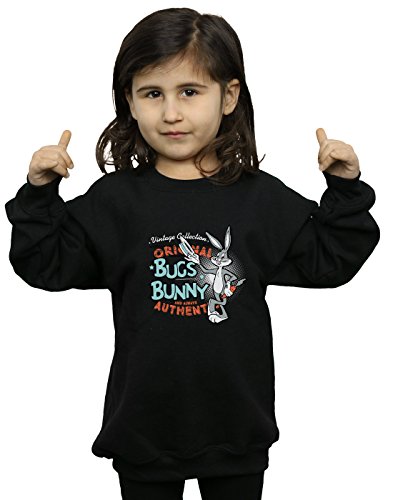 Absolute Cult Looney Tunes Girls Vintage Bugs Bunny Sweatshirt 12-13 years Black
