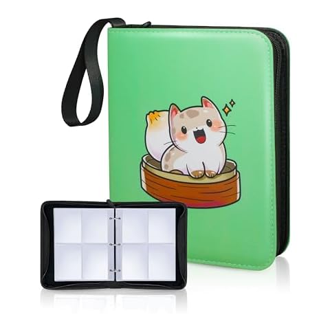 CLOVERCAT 4 Pocket Waterproof Trading Card Binder, Teal, 400 Double Sided Pocket, Fits 400 Cards Cover
