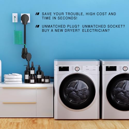 Image of Nilight EV Dryer Adapter Cord 30 Amp to 30Amp 3 Prong 125V 3750 Watt Pure Copper Dryers Old Outlet New Plug Conversion Heavy Duty 10 Gauge Wires 10-30P to 14-30R 30M /30F