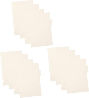VILLCASE 15 Peças Separador De Índice De Página Divisores De Fichário Decorativos Divisor De Fichário De Plástico Divisor De Bolso Inserível Adesivo De Plástico Divisores De Índice