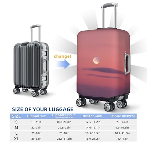 Travel Luggage Cover sky and moon Suitcase Protector Elastic Washable Stretch Suitcase Protector Anti-Scratch Travel Suitcase Cover Fit 18-32 Inch Luggage2