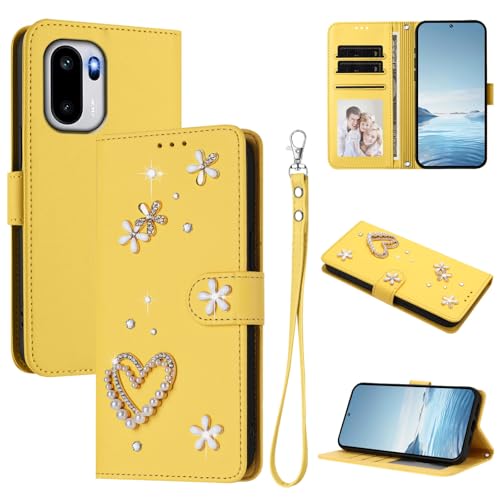 �X�}�z�P�[�X �Ή��@�� for OnePlus 15R / Ace 6 / Ace 6T �������[�h�y�J�[�h�z���_�[�t�����z �t���b�v�J�o�[ �}�O�l�b�g�o�b�N�� �L�b�N�X�^���h�z Yellow