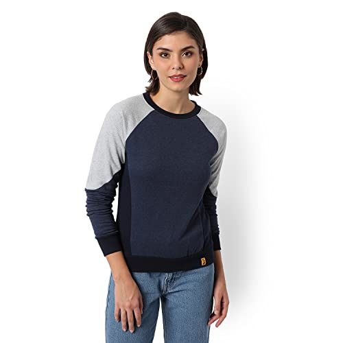Image of PINACOLADA Women's Double Striped Hoodie with Ribbed Hem for Casual Wear | Hooded Neck | Long Sleeve | Pull On Closure | Cotton Sweatshirt Crafted with Comfort Fit for Everyday Wear
