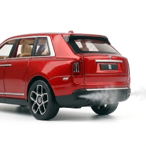 Image of Rolls-Royce Cullinan 1:24 Scale Die-Cast Car Model Red - Smoke Atomiser All Doors Open Sound Light Pull-Back Alloy Metal Luxury SUV Collectible