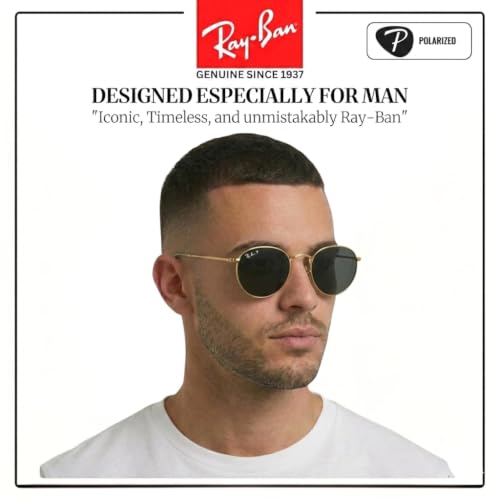 Image of Ray-Ban RB3447 ROUND METAL Round Shaped Sunglasses for Men with Official RAYBAN Eyewear Kit