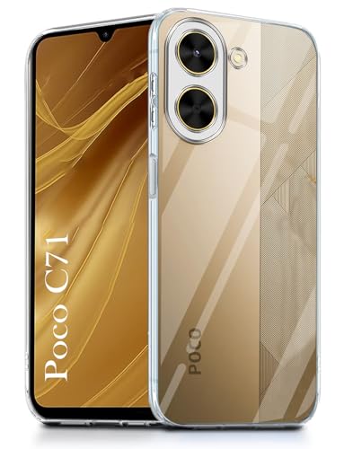 Image of Jkobi Back Cover for Poco C71 (Silicone Clear Shockproof Case with Camera Protection | Soft and Flexible | Transparent)