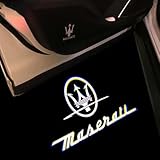 GSEFTY 2 Piezas Coche Luces Bienvenida para Maserati Grecale/Quattroporte/Levante/Ghibli, Luces Logotipo Proyector Proyección Lámpara Luz De Entrada Lámparas Luz Puerta