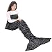 Handmade Knitted Mermaid Tail Blanket , T-tviva All Seasons Warm Crochet Bed Blanket Sofa Quilt Living Room Sleeping Bag for Kids and Adults(72.8"x35.5", Fish-scales Gray1)