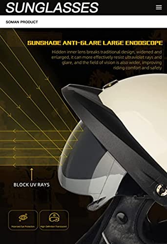 Motorcycle 3/4 Open Face Helmet, German Baseball Cap Motorcycle Half Helmets With Visor Skull Cap Helmet Men And Women For Scooter Moped Cruiser Dot Approved 4,Xxxl #TOP5