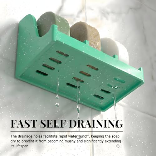 Image of Soap Holder for Shower Wall, 3-Compartment Soap Dish for Shampoo, Conditioner and Body Soap, Fast Draining & Rust-Proof & Heavy Duty, Ultra-Strong Adhesive for Long-Term Bathroom Use & Freestanding