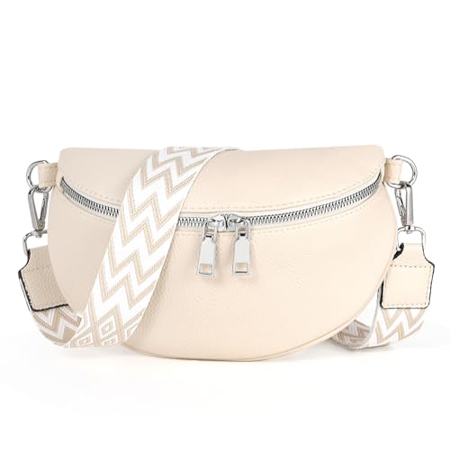 TANTOMI Umhängetasche Damen PU Leder, Crossbody Bag Mit Breitem...