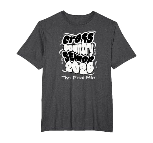 Cross Country Senior 2026 T-Shirt, Men's Big and Tall, Dark Heather Grey, 5X Tall