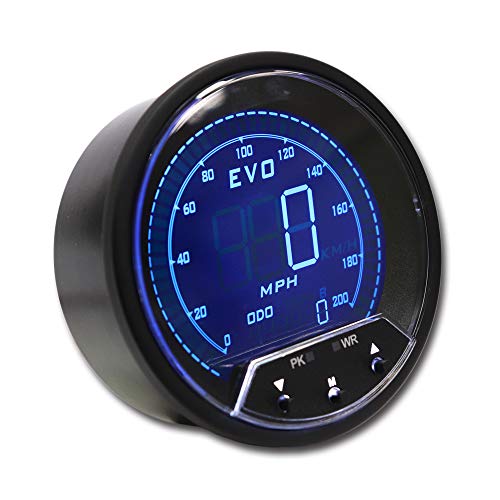 Image of MOTOR METER RACING EVO Series GPS Digital 6 Gauge Set Blue & Red LED | GPS Sensor Signal, 3-3 /8 inch, 85mm, Speedometer, Tachometer, 2-1 /16 inch, 52mm, Volt, Fuel Level ,Water Temp, Oil Pressure, Car