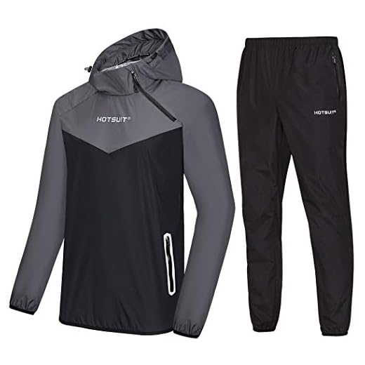HOTSUIT Men Sauna-Suit-Jackets Sweat Weight-Loss - Anti Rip Gym Workout Exercise Sauna Suits, Grey, XL