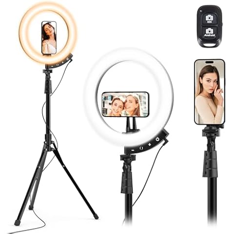 UBeesize 12'' Ring Light with Tripod Cover
