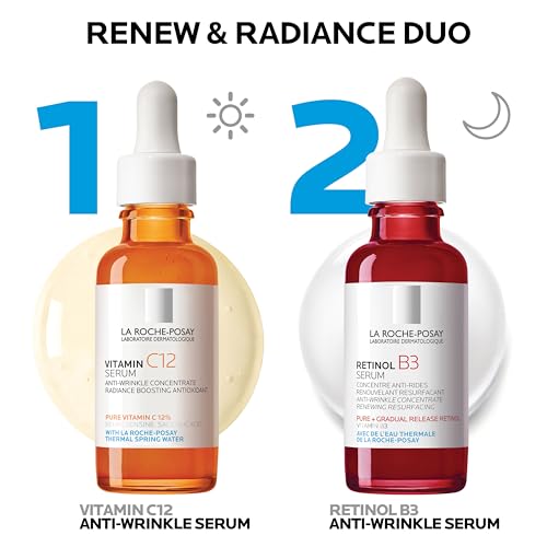 Image of La Roche-Posay Pure 12% Vitamin C Serum For Face With Hyaluronic Acid & Salicylic Acid, Hydrating Face Serum, Boost Radiance & Reduce Wrinkles, 2 Formulas for Normal or Oily Skin Control