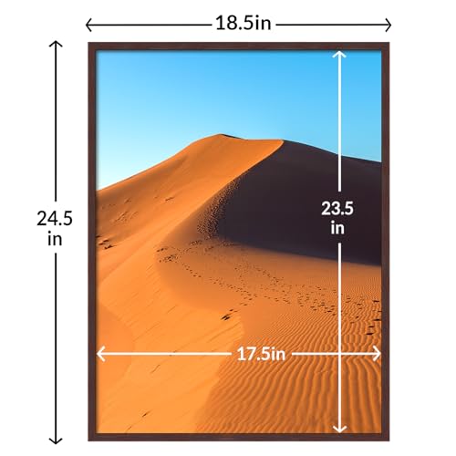 Image of LaVie Home 18x24 Picture Frame for Wall Display, 18x24 Brown Picture Frame with HD Plexiglas, 18 x 24 Poster Frame 1 Pack, Display Frame for Vertical or Horizontal, Classic Collection