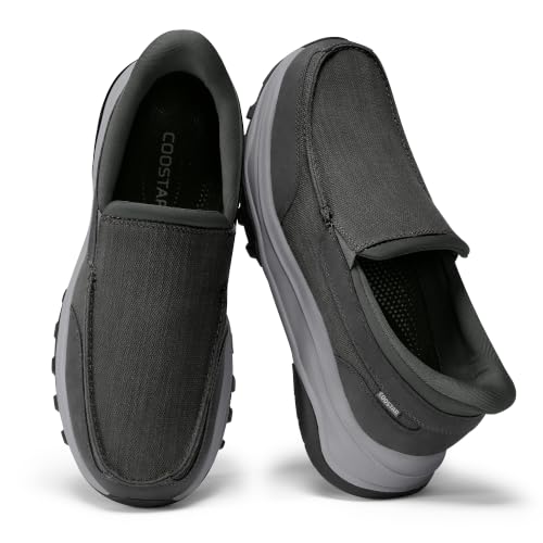 Image of Coostar Slip On Shoes for Men Orthopedic Walking Loafers with Arch Support Canvas Shoe Casual