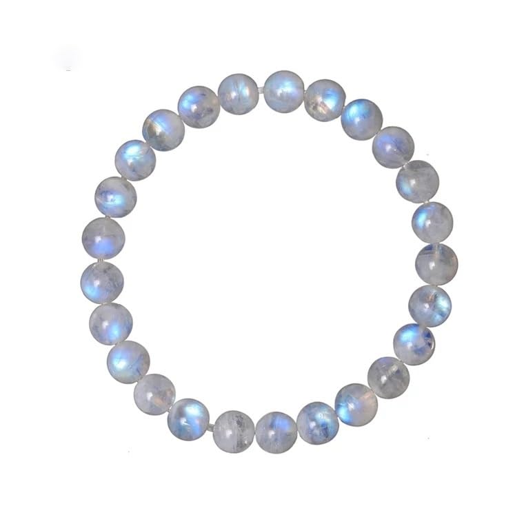 6mm Naturalny niebieski kamień księżycowy Crystal Clear Round Beads Bransoletka damska