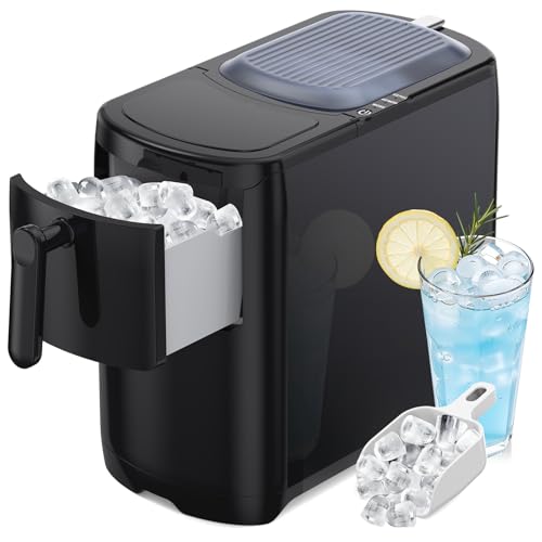 Image of Electactic Bullet Ice Maker, 18Lbs /Day Compact Countertop Ice Makers, Removable Lid Easy to Clean, Fast 6Pcs Bullet Ice in 8 Mins, Self-Cleaning & Low Noise for Office, Bedroom, RV(Black)