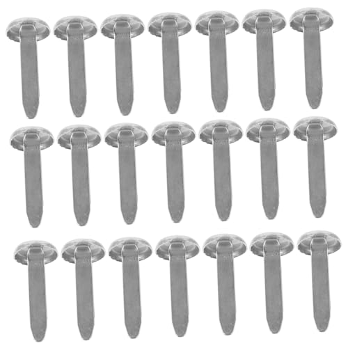 HAPINARY Double Foot Spikes Metal Brads 50pcs Craft DIY Fasteners Decorative Nails for Paper Crafts Round Head Fasteners