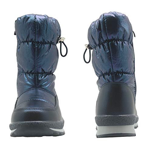 Ahannie Girls Snow Boots Little Kids Winter Waterproof Anti-Slip Outdoor Warm Faux Fur Lined Boots2