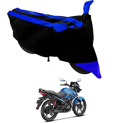 Image of Kandid - BBC BKBL T2 S 037 Blue Dust and Water ResistantDouble Mirror Pocket Bike Body Cover for Hero Glamour FI, Black Blue