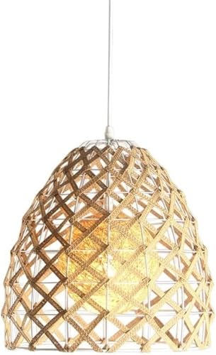 Plafonnier rotin cuisine lustre suspendu en osier artisanal YangRy