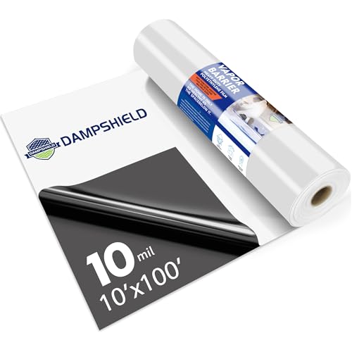 Crawl Space Vapor Barrier,10Mil Vapor Barrier,10'x100',Vapor Barrier Covering for Crawl Space Encapsulation, Heavy Duty Polyethylene Film,Black and White Panda Film