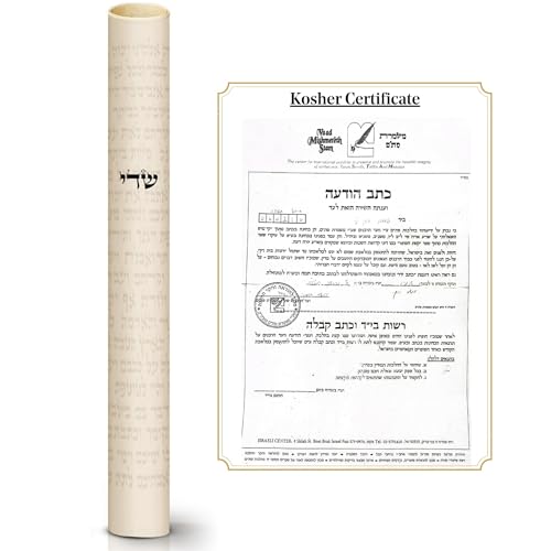 Kosher Mezuzah Scroll 3" (7cm) Made in Israel, Hand-Written by a Certified Jewish Rabbi (Sofer Stam), 100% Kosher Mezuza Parchment Paper Shema Prayer (Fits 4" Mezuzah Case)