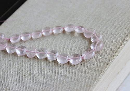 Perles quartz rose smooth coin pour fabriquer un bracelet unique - 2