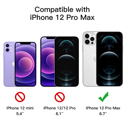 JETech iPhone 12 ProMax (12 Pro Max 6.7 inch only) Privacy Film Full Body Protection Anti-Peeking Tempered Glass Film Full Coverage No Interference with Case (Set of 2)