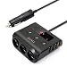 Produktbild MANLI QC 3.0 Ladegerät USB Zigarettenanzünder Auto Adapter, Quick Charge 3.0 Car Adapter for Cigarette Lighter 12V/24V Kfz Handyladegeräte Verteiler 110W Steckdose Splitter mit Netzschalter 4 USB Port