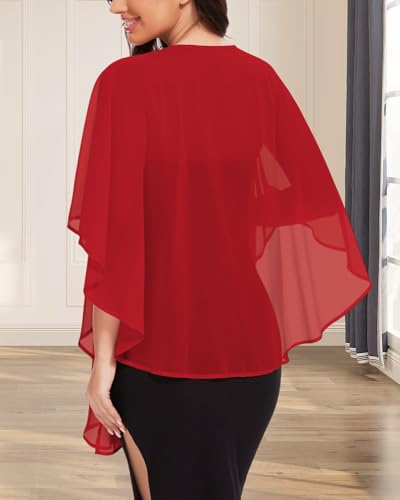 Image of Shawls and Wraps for Evening Dresses Womens Chiffon Scarf Sheer Cover Up