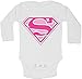 Super Girl – personnalisé bébé à manches longues gilets bodies bébé Grandit – Fille – Blanc – 3–6 mois