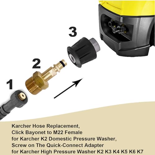 Tubo de manguera con adaptador de conexión rápida para limpiar el coche con Karcher 6