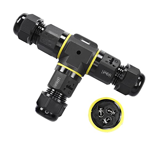Kabelverbinder Wasserdicht IP68 2-5 Polig für Ø3-11 mm Verbindungsmuffe Erdkabel Abzweigdose,Verteilerdose Außen,Garten Kabelmuffe (1, Typ T 3 Polig)