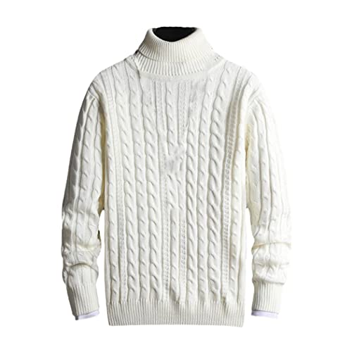 Pull à col roulé homme noir uni coupe ajustée style Harajuku