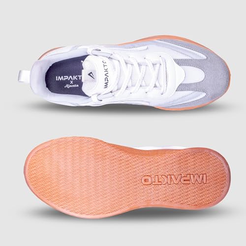 Image of Impakto para X Court Men's Sneakers | Lightweight & Cushioned Insole | Lace-Up Shoes for Casual Outings,Walking & Gym | Anti-Skid Rubber Sole for Non-Marking Activity