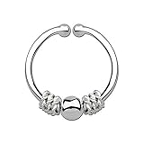 Modern Nature Piercingschmuck Nasenpiercing Fake Ring Septum Klemmring silber, 1,0 x 11 mm