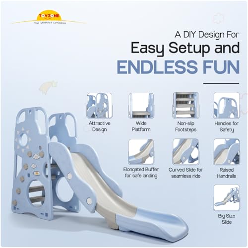 Image of Toyzone Sunshine Slide for Kids | Baby Play Slide | Indoor & Outdoor Kids Slide | Easy Assembly | Safe Rounded Design | BIS Certified | Made in India | Kids Slide for 2-12 Years, Upto 70 kgs