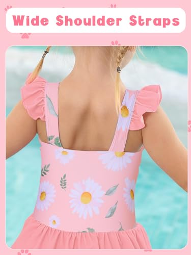 Image of Toddler Girls One Piece Ruffle Swimsuit Mermaid Bathing Suit 2-7Y