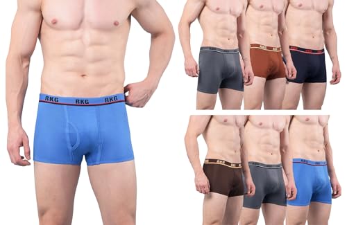 Image of RKG Men's Cotton Trunks Soft & Breathable Innerwear | Comfortable Stretch Fit Everyday Underwear | Durable Elastic Waistband | from Dollar Brand