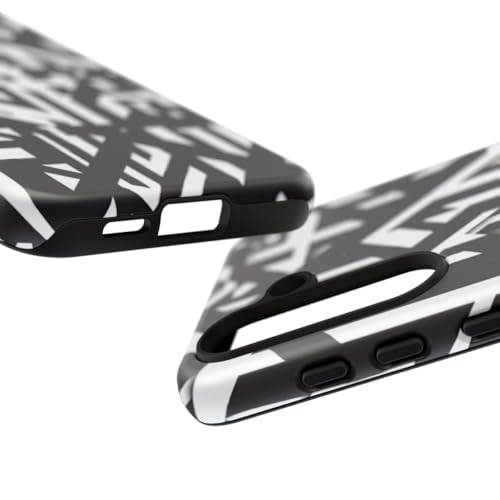 Coque Samsung S24 motif géométrique noir et blanc rigide mate