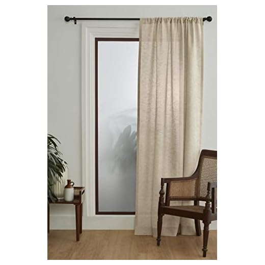 Solino Home European Flax Linen Curtain Champagne Beige, 52 x 84 Inch Light Filtering Rod Pocket Curtain 84 Inch, 100% Pure Linen Window Treatment for Living Room, Bedroom