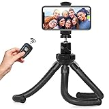 Fotopro Trípode para Móvil，Trípode de Cámara, Trípode Flexible de Control Remoto Inalámbrico para Autofoto y Grabación de Video, Mini Trípode de Cámara Portátil para iPhone, Samsung