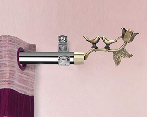 Image of FERIO Premium New Look Love Birds Alloy Zinc Antique Brass Curtain Finials Only Without Bracket (Antique Brass, 6 Pcs)