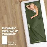 Zenacross Kompaktowy i lekki śpiwór podróżny dla dorosłych - letni śpiwór z mikrofibry z przegródką na poduszkę - ultralekki - khaki